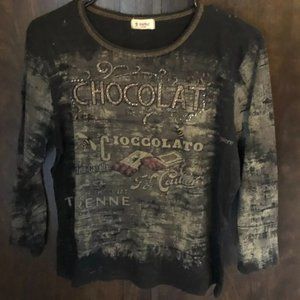 Chocolate Black and Gray Large Girl s T-Shirt